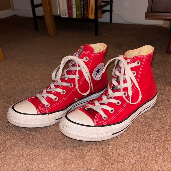 Converse Shoes - Red Chuck Taylor Converse High Top Sneakers